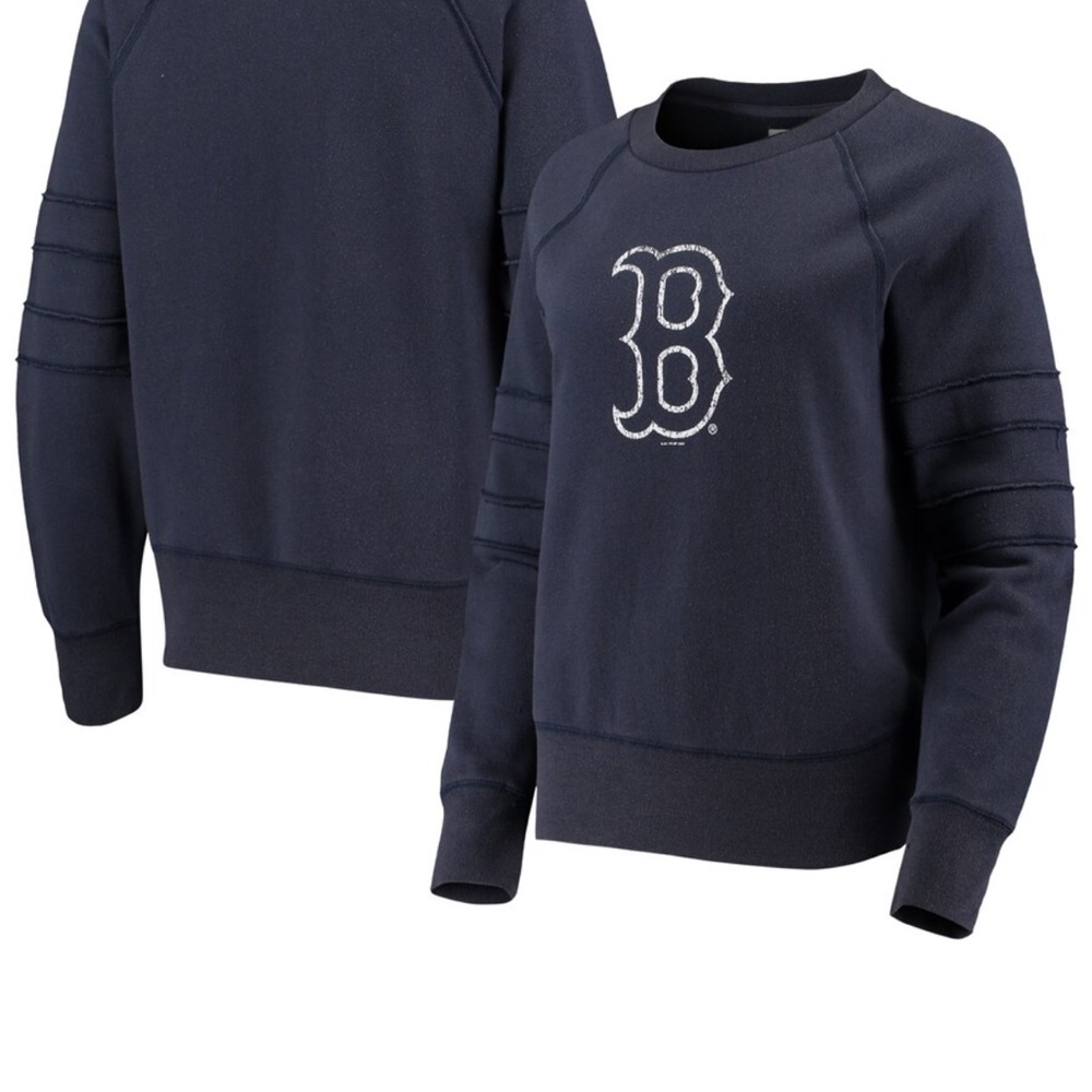 Women's Boston Red Sox Touch Navy Bases Loaded Scoop Neck Sweatshirt